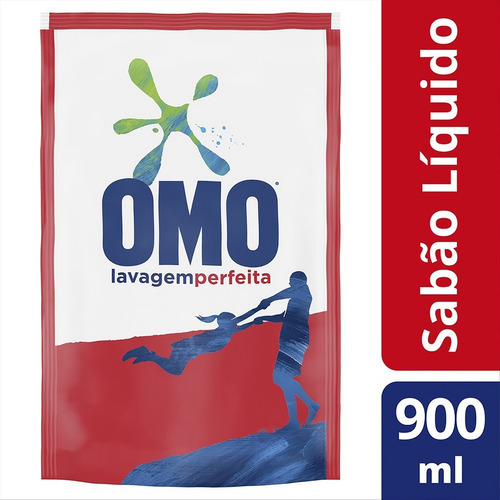 Imagem 3 de 4 de Omo Sabão Líquido Lavagem Perfeita Sachê 900ml Refil