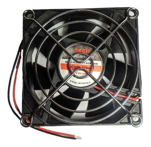 Imagen 2 de 6 de Ventilador 12v 8x8 Cms Con Rejilla / Eleco