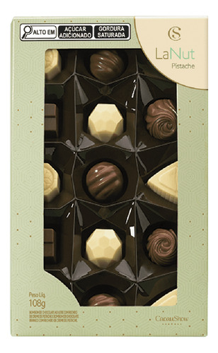 Bombons De Chocolate Mini Show Pistache 108g Cacau Show