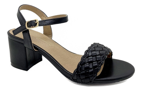 Imagen 1 de 6 de Sandalias Lady Stork Vestir Mujer Taco 6 Cm Trenzada Pulsera