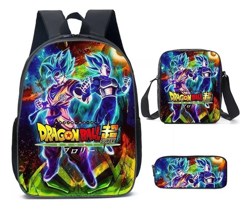 Mochila Dragon Ball Z Goku De 3 Piezas For Niños