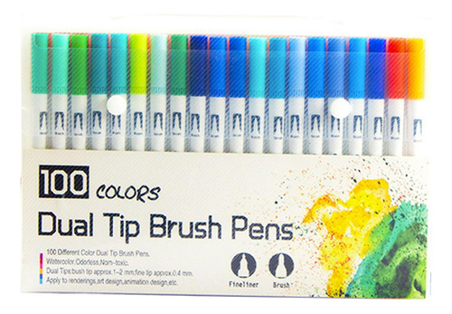 100x Bolígrafos De Doble Punta, Pintura De Colores