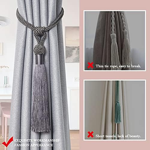 Paquete De 2 Alzapaños Largos De Cortina Con Borlas Hechas A