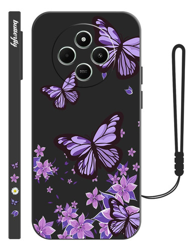 Carcasa De Silicona Diseño De Mariposa Para Xiaomi+ Correa