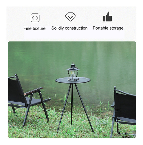 Mesa De Camping Plegable Redonda Para Picnic En La Playa