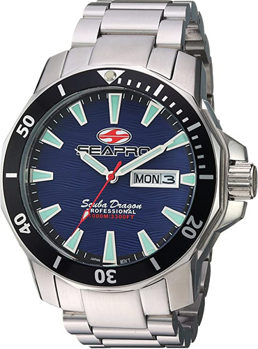 Seapro Sp8316s Scuba Dragon Reloj De Cuarzo Plateado Con