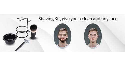 Homens Barba Jogo De Barbear Profissional Seguro Brush Tigel