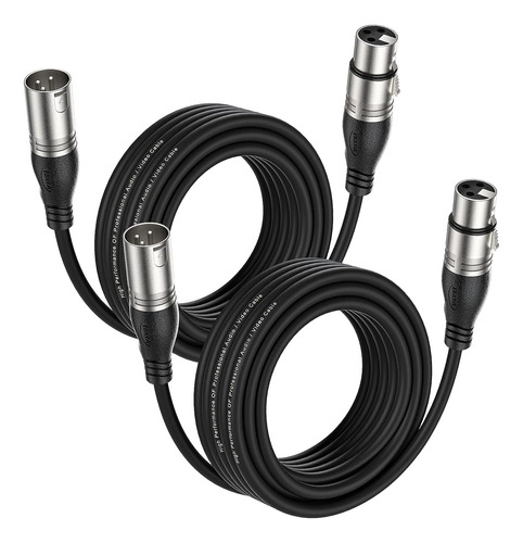 Pack De Cables Xlr Ebxya Negro, 3m C/u, 2 Pcs