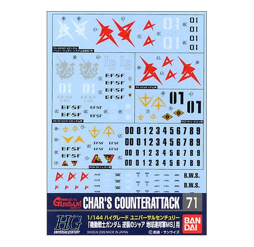 Bandai Gundam 1/144 Char's Counterattack Ver. Decal