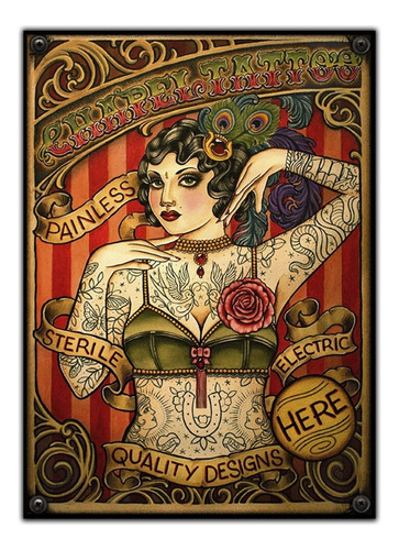 #945 - Cuadro Decorativo Vintage - Tattoo Retro No Chapa