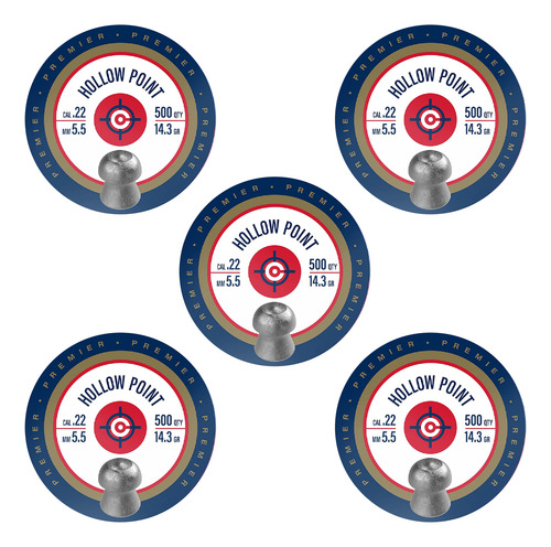 Pack 5 Latas Diábolos Hollow Point Crosman Lhp22 5.5 Total 2