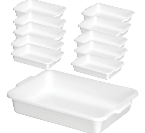 Kit Com 10 Bandejas Topa Tudo Branca 4litros Atacado Alimento Açougue Restaurante Salgado Cozinha - Santana