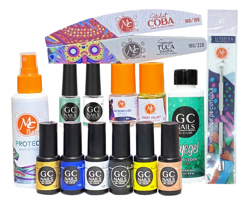 Kit Basico Gel De 1 Paso Semipermanente + 6 Geles A Elegir 