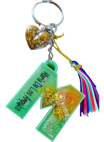 Imagen 5 de 7 de Llaveros En Resina Con Gliters Y Accesorios Personalizados