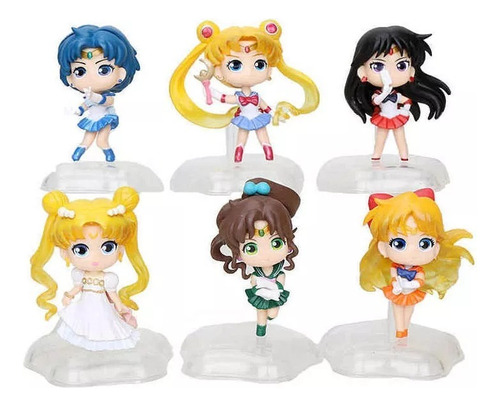 Sailor Moon Mars Venus Colección 6 Figuras En Bolsa