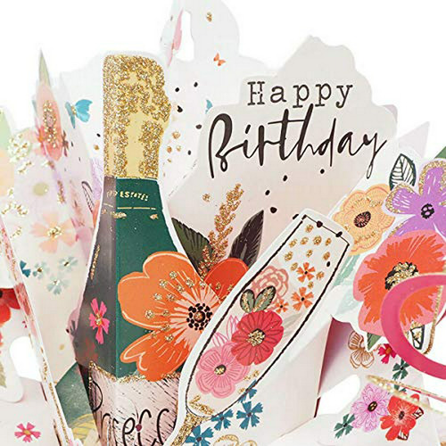 Tarjeta De Felicitación Prosecco Pop-up Original Second Natu