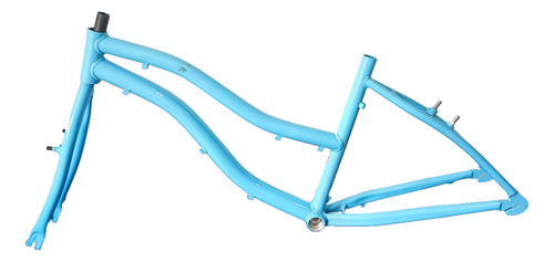 Quadro De Bicicleta De Aluminio Beach Caiçara Aro 26 Vintage Cor Azul-celeste Tamanho Del Quadro 17