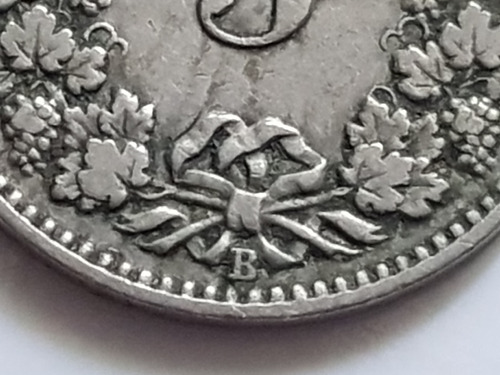 Moneda Suiza 1901 5 Centavos Franco Helvetia Coleccion