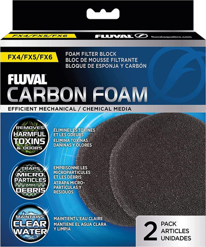 Repuesto Esponjas Carbón Impregnado Fluval Fx4 Fx5 Fx6 2 Pza