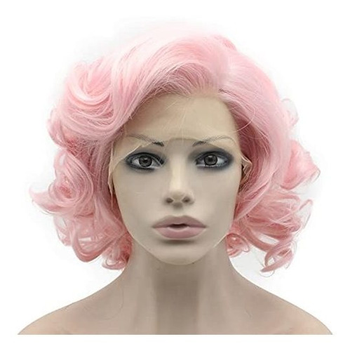 Pelucas - Mxangel Shoulder Length Pink Synthetic Lace Front 