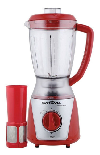 Imagem 1 de 3 de Liquidificador Britania Eletronic Filter 4 Vel Vermelho