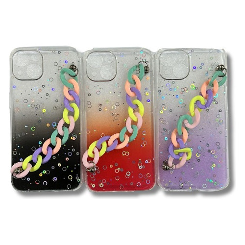 Funda Mora Con Cadena Strap Para iPhone Y Samsung