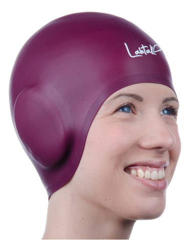Gorra Para Nadar Silicona Con Protec En Oidos 3d Unisex Vino