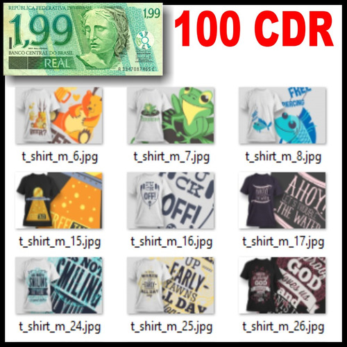 300 Estampas P/ Camisetas Exclusivas - Em Cdr -  Ai - Eps