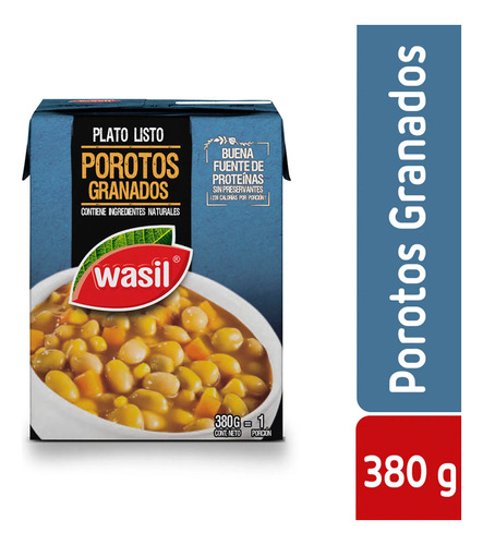 Porotos Granados Wasil 380 Gr(6 Unidad)super