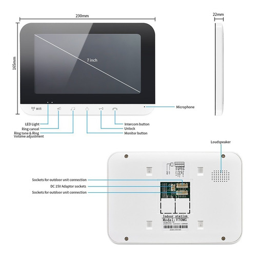Imagen 9 de 10 de Video Portero Wifi Citofono Hd Intemperie Timbre Infrarrojo