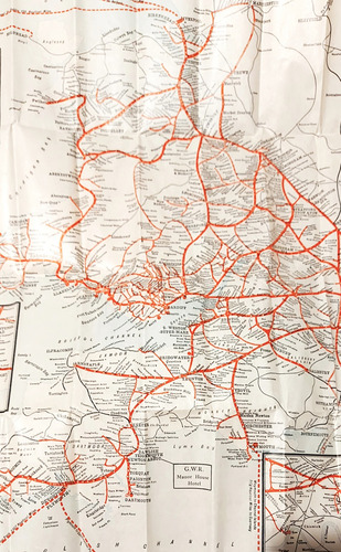Antiguo Mapa G.w.r. De Ferrocarriles Ingleses. 1930. (Usado)