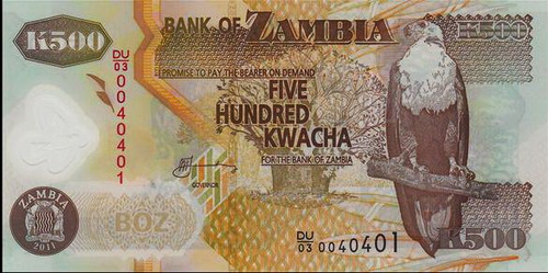 Fk Billete Zambia 500 Kwacha 2011 P-43 Polimero Sin Circular