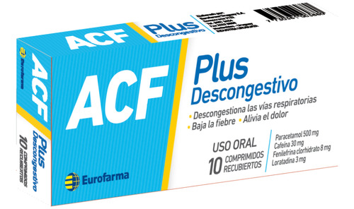 Acf® Plus Descongestivo X 10 Comprimidos | Antigripal