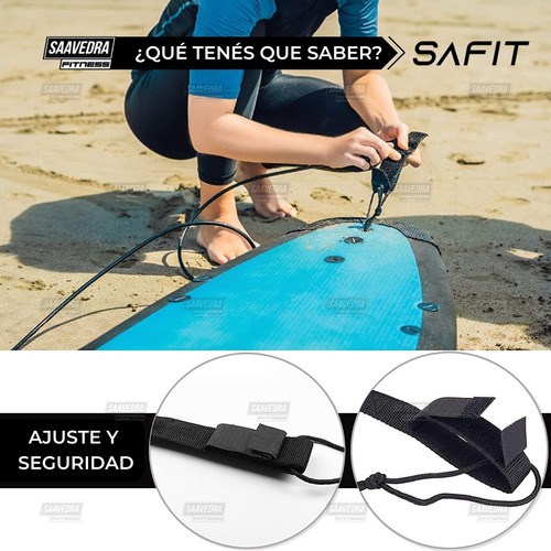 Imagen 6 de 10 de Leash Surf Pita Tabla 9 Pies 275cm Reforzada Safit Larga