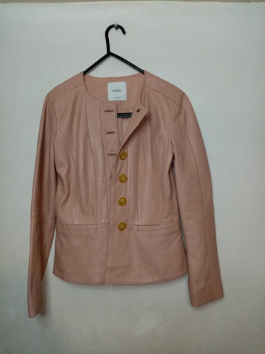 Chaqueta De Cuero Real Mango Talla S 