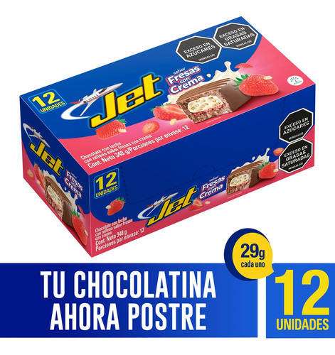Chocolatina Jet Fresas Con Crema X 12 - kg