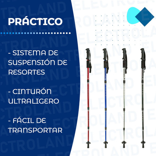 Baston De Senderismo Trekking Plegable Aluminio Caminar