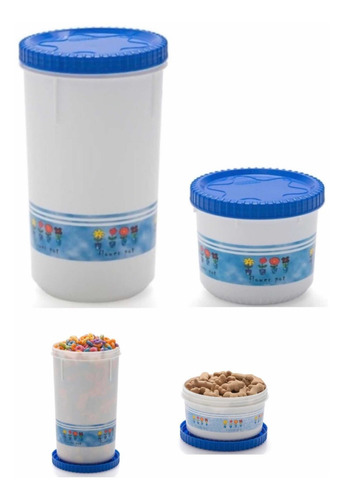 Duo Toper Decorado Alto/medio Tapa Resistente (2.6 L-900ml)a