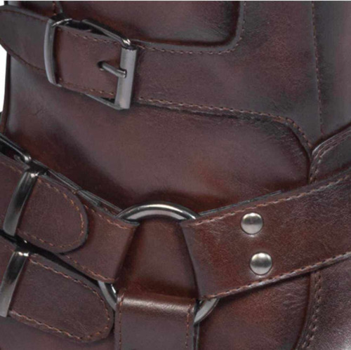 Bota Texana Tubo Alto Pu Con Hebillas 1149873 Dama