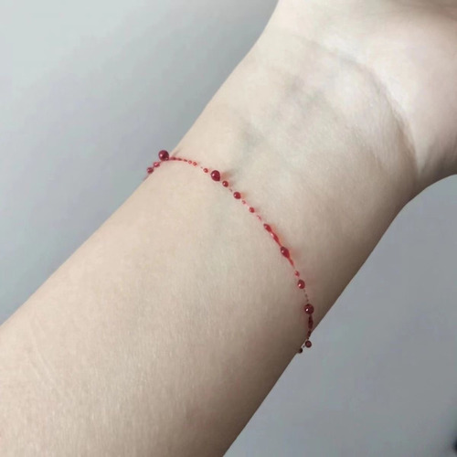 (a) Pulsera Con Forma De Gota De Sangre Roja Con Personalida