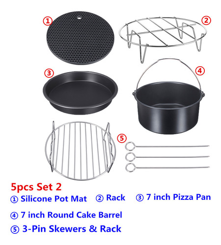 Freidora De Aire Accesorios Pastel Barril Pizza Bandeja Para