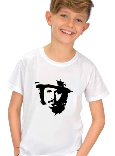 Imagen 4 de 6 de Remera Blanca Johnny Depp Hombre Mujer Niños Modal Premium