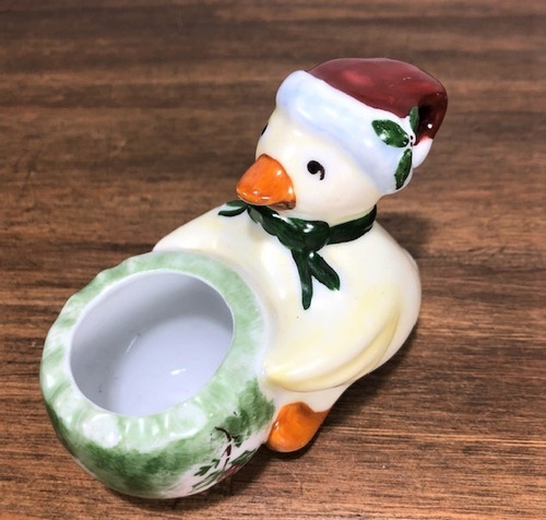 Imagem 7 de 7 de Paliteiro De Porcelana Mini Patinho Natal