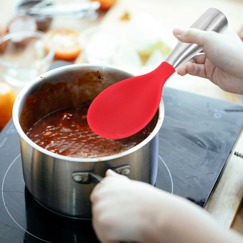 Cuchara De Arroz De Silicona Creativa De 1 Pieza (roja)