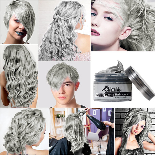 Cera Temporal Gris Para Cabello Marca Desconocida 120 G Color