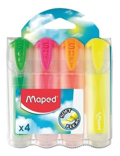 Marcadores Pastel Maped Con 4 Colores Soft Flex