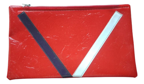 Cartuchera Canopla Chata Cierre Simil Cuero Retro Vintage Surtido Bandas