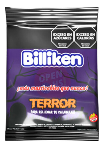 Caramelos Surtidos Frutales Halloween Terror Billiken  150 G