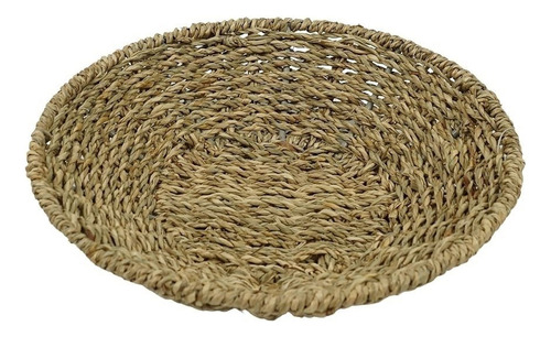 Bandeja Organizadora Decorativa Redonda Ø25cm Fibra Natural