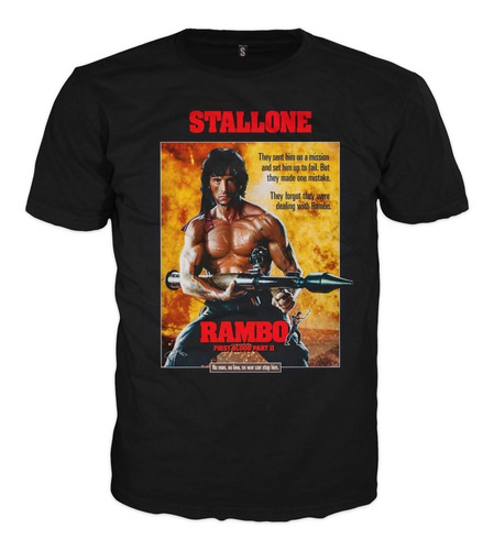 Camiseta Rambo John 80s Peliculas En Algodón